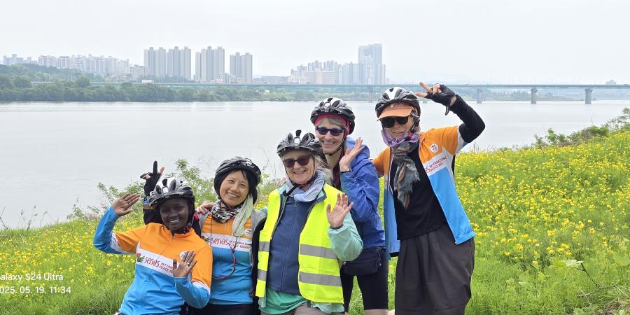 Nampija, from Uganda, with byke peace riders 2025