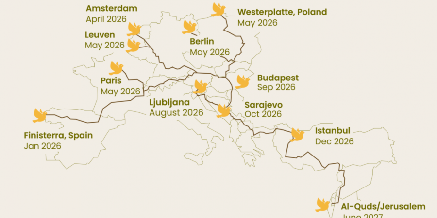 Peace March in Europe-map