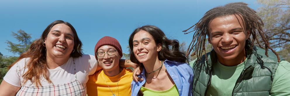 Close up of four young members 