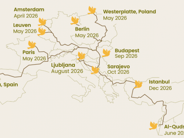 Peace March in Europe-map